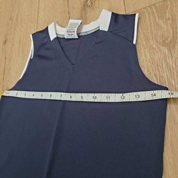 Alleson Athletic Girls Tennis Dress Uniform Size M Blue White Jersey - Picture 9 of 9